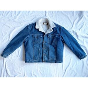 Vintage Men's Wrangler Denim Jacket Medium Trucker Cowboy Sherpa LIned XL